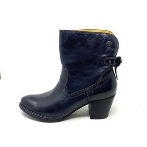 Bussola Boots Womens Woodville Western Ankle Booties Black Leather